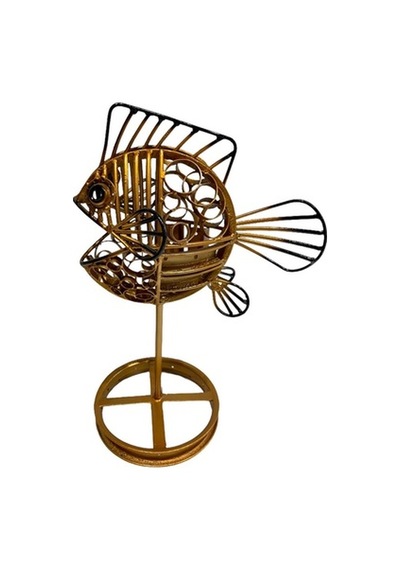 Metal Gold Balık Masa Lambası (50 Cm)