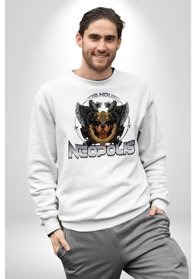 Neopolis Rottweiler Viking Unisex Beyaz Sweatshirt Beyaz