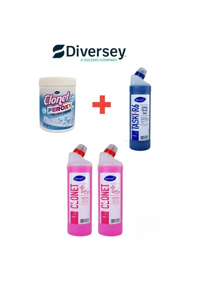 Diversey 4'lü Temizlik Paketi 2 Adet Banyo + 1 Adet Tuvalet + 1 Adet Beyazlar İçin Leke Çıkarıcı