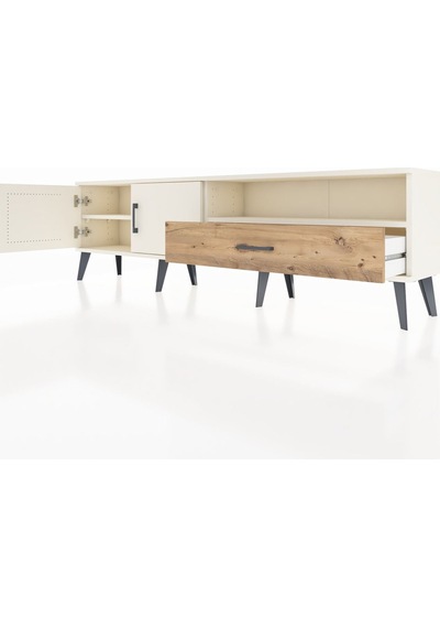 Arges Tv Ünitesi 2 Raflı Tek Çekmeceli 2 Kapaklı 176x30x51 Aytaşı-aytaşı/çam Aytası/atlas Çam