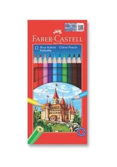 Faber Castell Kuru Boya Kalemi, 12 Renk, Tam Boy, Renkli Diğer