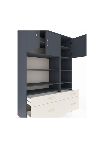 Hyperion Dolap 10 Raflı 4 Çekmeceli 3 Kapaklı 132x44x195 Antrasit-antrasit/aytaşı Antrasıt/aytası Hyperion Dolap 10 Raflı 4 Çekmeceli 3 Kapaklı 132x44x195 Antrasit-antrasit/aytaşı Antrasıt/aytası