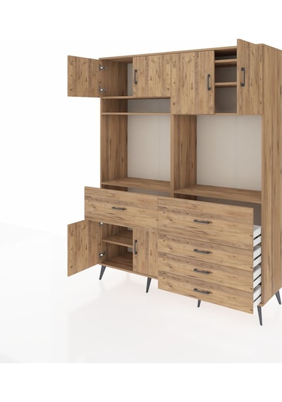 Hyperion Gardrop 7 Raflı 5 Çekmeceli 6 Kapaklı 176x44x221 Çam-çam Çam Hyperion Gardrop 7 Raflı 5 Çekmeceli 6 Kapaklı 176x44x221 Çam-çam Çam