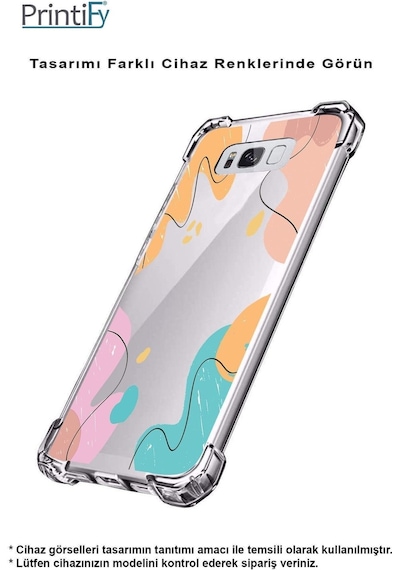 Samsung Galaxy M35 İle Uyumlu Karışık Renkler Baskılı Şeffaf Köşe Korumalı Antişok Kılıf