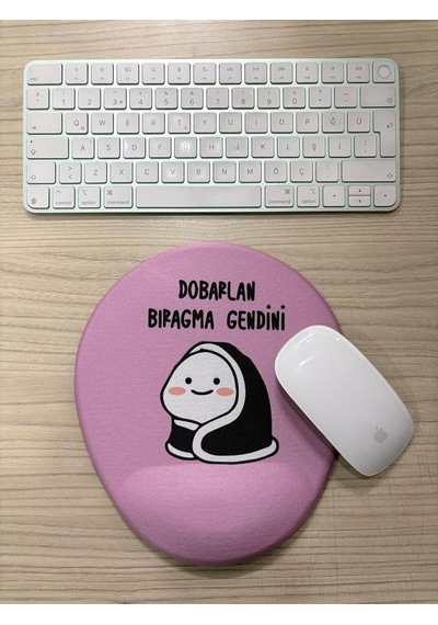 Dobarlan Bıragma Gendini Baskılı Bilek Destekli Oval Mouse Pad Sarı