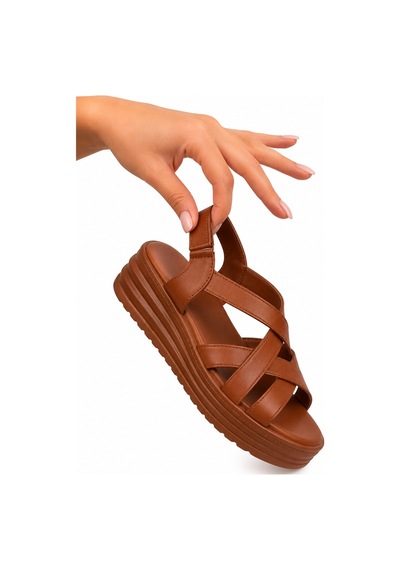 Anavelle Ortopedik Platform Sandalet Çapraz Bantlı Ayarlanabilir Rahat Günlük Yazlık Sandalet Taba Anavelle Ortopedik Platform Sandalet Çapraz Bantlı Ayarlanabilir Rahat Günlük Yazlık Sandalet Taba