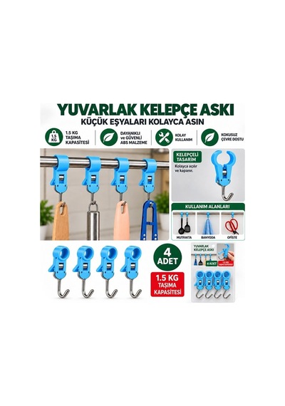 Sn-38119 Yuvarlak Kelepçe Askı 80x12x18mm 4 Lü Paket