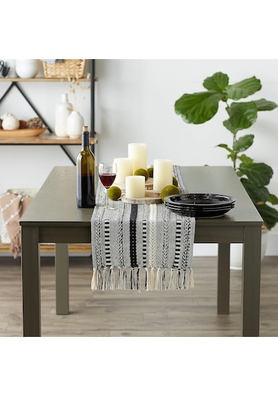 Wellstil Neula %100 Pamuk Siyah Örme Runner 40 x 110 CM