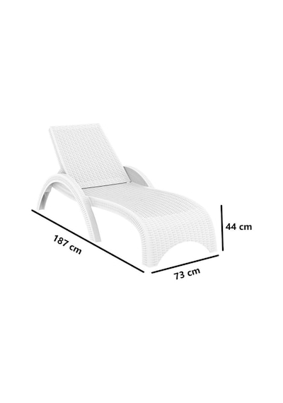 Omnipazar Trk-860 Siesta Fiji Rattan Desenli Ayarlanabilir Lüks Şezlong Çok Renkli