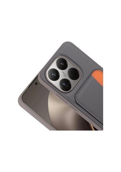 Xiaomi 15t Kılıf Kartlıklı Kamera Yükseltili Silikon Ata Pro Tech Siyah
