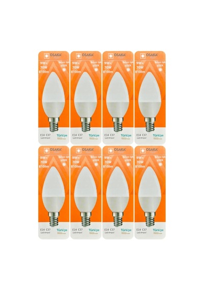 Tr 9w 70w Beyaz Işık 6500k E14 Led Mum Ampul, 8 Adet Diğer