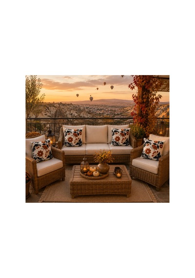 Bohem Çiçek Desenli Punch Görünümlü Kiremit Siyah 4'lü Set Dekoratif Kırlent Kılıfı 43x43 Cm - Dijital Baskılı Yastık Kılıfı Krem Krem Bohem Çiçek Desenli Punch Görünümlü Kiremit Siyah 4'lü Set Dekoratif Kırlent Kılıfı 43x43 Cm - Dijital Baskılı Yastık Kılıfı Krem Krem