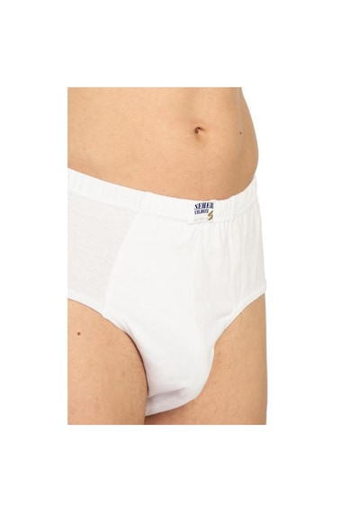 Yıldızı Beyaz 6'lı Paket %100 Pamuk Erkek Slip Külot 0005 Beyaz