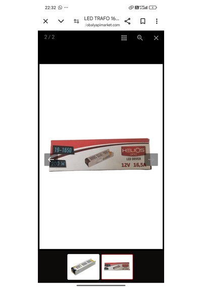 12 V 16.5 Amper Le Ve Kamera Trafosu 16.5 Amper I 200 Watt