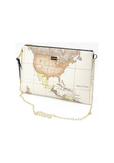 Silver Polo Sp1034 Kadın Portföy & Clutch Harita Bej-a.taba