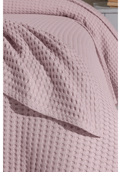 Mulberry Havuzlu Pike Battaniye %100 Pamuk Kalın İplik Yumuşak Çift Kişilik 220 x 240 Koyu Pembe
