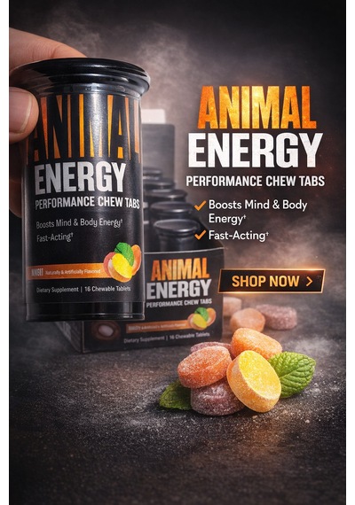 Universal Nutrition Animal Energy Preworkout Boosts Mind 16 Chews X 9 Bottle Karışık