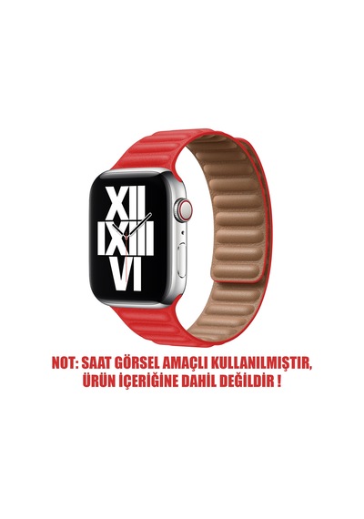 Microsonic Apple Uyumlu  Watch Series 8 41 MM Kordon Leather Link Band