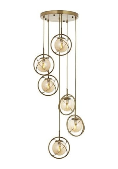 Av-60291-6et Eskitme Kaplama Modern Avize E14 Metal Cam 40cm Diğer