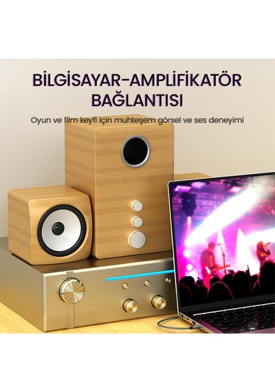 3.5mm Jack Trrs Hi-fi Örgülü Aux Mikrofon Ve Ses Kablosu 1 Metre