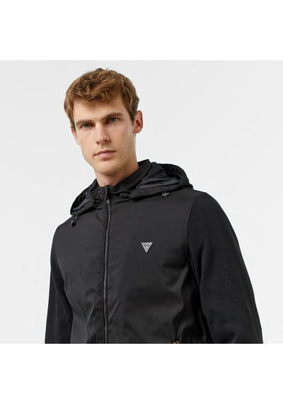 Guess Knitted Windbreaker Warm Touch 186 Erkek Siyah Rüzgarlıkdüzm4yl27wedj0