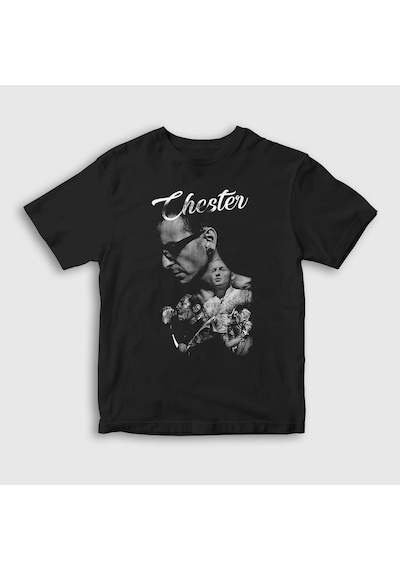 Presmono Unisex Çocuk Chester V2 Linkin Park T-shirt Siyah