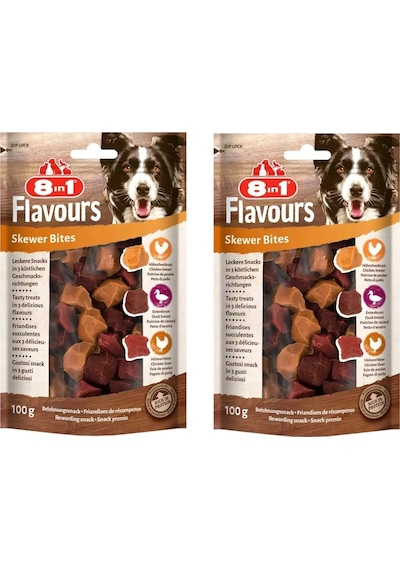 8in1 Flavours Skewer Bites Köpek Ödülü 100 Gr. X 2 Adet