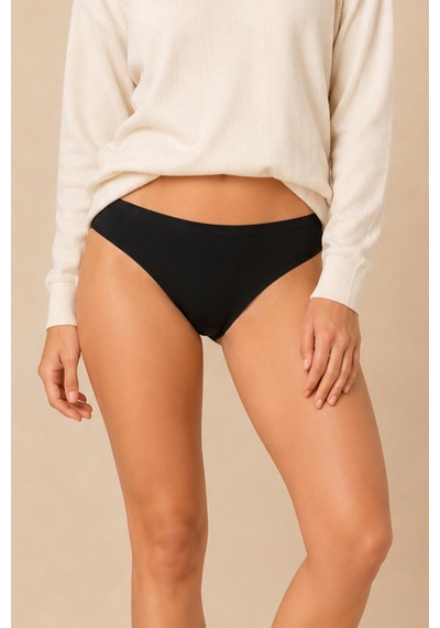 Loule Kadın 3'lü Modal Pamuklu Bikini Külot Siyah Beyaz Ten Siyah - Beyaz - Ten