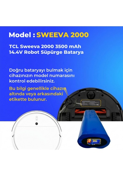 Tcl Sweeva 2000 3500 Mah 14.4v Robot Süpürge Batarya