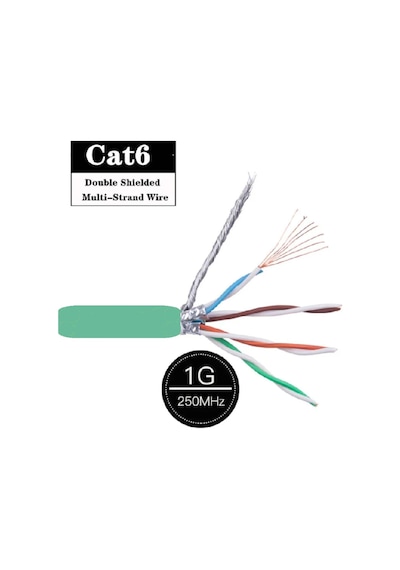 Mekas Sf/utp-4x2x24/7-pur+hffr ,8-damar/çok Telli Blendajlı+folyo Pur Cat6 Ethernet Kablo