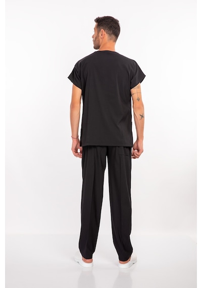 Siyah Renk Çamaşır Suyuna Ve Hipoya Dayanıklı Cerrahi Üniforma Scrubs Unisex Model Siyah