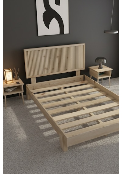 Alaz Model Dikey Başlıklı Masif Ahşap Karyola Ve 2 Adet Komodin Kolay Kurulum Fırınlanmış İthal Sibirya Çamı 90x190 Yatak Uyumlu 2 Adet Komodin Alaz Model Dikey Başlıklı Masif Ahşap Karyola Ve 2 Adet Komodin Kolay Kurulum Fırınlanmış İthal Sibirya Çamı 90x190 Yatak Uyumlu 2 Adet Komodin