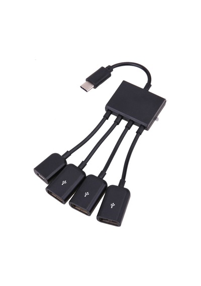Type C Otg Hub 3 Port Usb 2.0 Çoklayıcı Hub + Mikro Usb Şarj Girişi