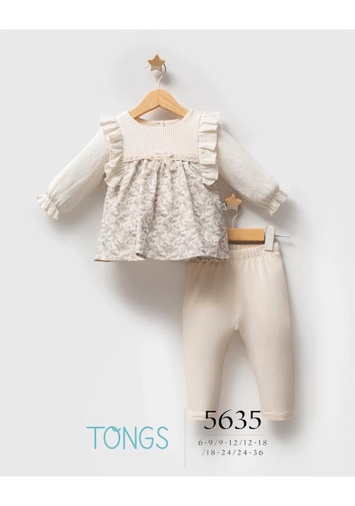 Melonika Tongs Baby Little Honey 2'li Takım 5635 Ekru Çok Renkli