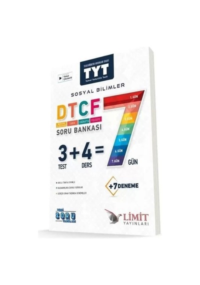 TYT DTCF (Din-Tarih-Coğrafya-Felsefe) 7 Gün Sosyal Bilimler Soru Bankası -  Limit Yayınları