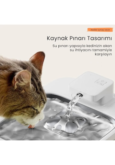 Petfit Aqua Flow 4l Çelik Hazne Wi-fi Bataryalı Akıllı Otomatik Kedi Köpek Su Pınarı Su Çeşmesi Su Şelalesi Ultra Sessiz+uv Filtre+akıllı Sensör