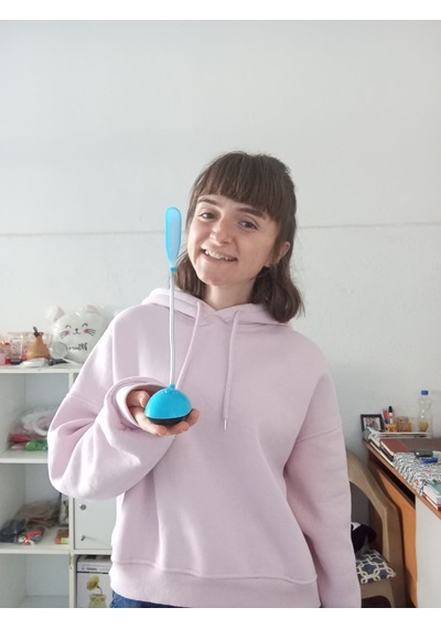 Esnek Boyunlu Portatif Mini Masa Lambası Abla & Öğrenci Dostu Okuma / Çalışma Işığı 24 Cm Mavi