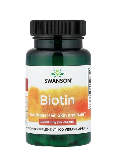 Swanson Vitamins, Biotin, 5,000 Mcg, 100 Vegan Capsules