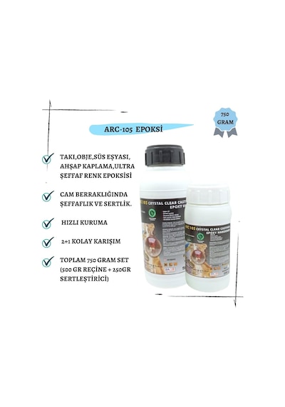 Arc105 Ultra Şeffaf Hobi Epoksi Seti 075 Kg Set