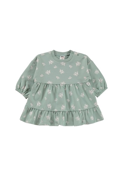 Civil Baby Çiçek Empirme Basic 6-18 Ay Elbise - Haki Soft Haki