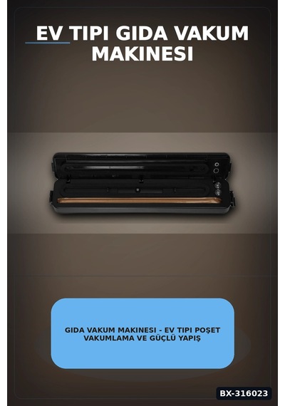 Gıda Vakum Makinesi - Ev Tipi Poşet Vakumlama Ve Güçlü Yapıştırma Cihazı Bx-316023