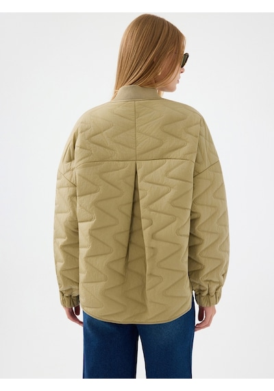 Oversize Kadın Mont Açık Haki
