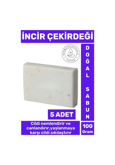 Doğal Güzel Kokulu Cilt Güzelleştirici Organik İncir Çekirdeği Sabunu 5 Adet