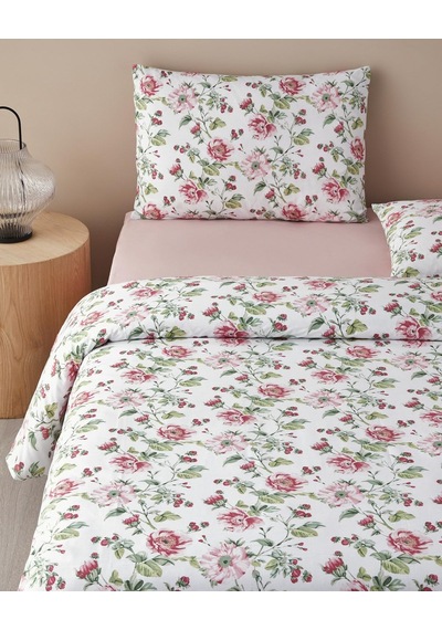 Lexroo Sparkling Flowers Çift Kişilik Nevresim Takımı Yeşil