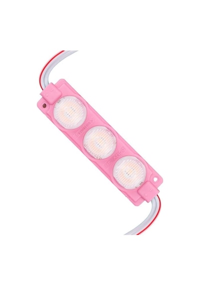 12 Volt 3 Watt Pembe Led Modül - 74x20 Mm - 3030 Çip