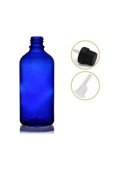 30ml Mavi Cam İçten Damlalıklı Şişe Beyaz Kapak, 12 Adet, Damlalıklı Şişe, Damlatmalı Şişe