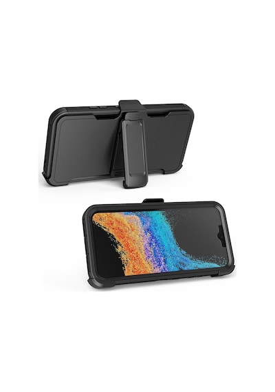 Zore Galaxy Uyumlu Xcover7 Pro Kılıf Double Clip Kapak - Siyah Siyah