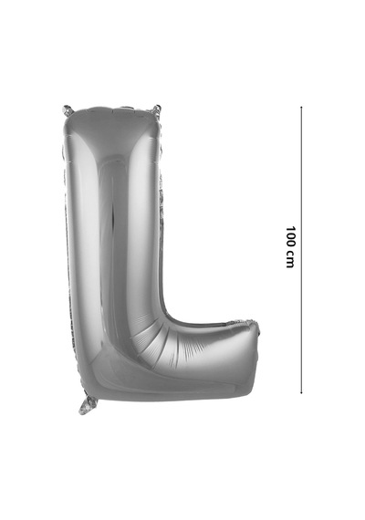 L Harf Folyo Balon. 100 CM - Gümüş