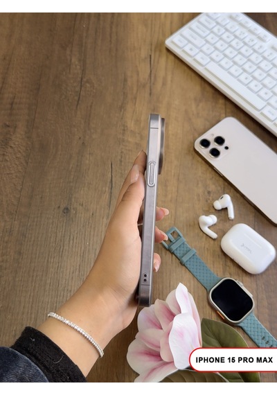 Apple iPhone 15 Pro Max Magsafe Uyumlu Mat Sert Klein Kılıf Gri