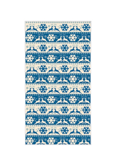 Dekoreko Inci Christmas Halı Saçaksız Chr-5 Mavi